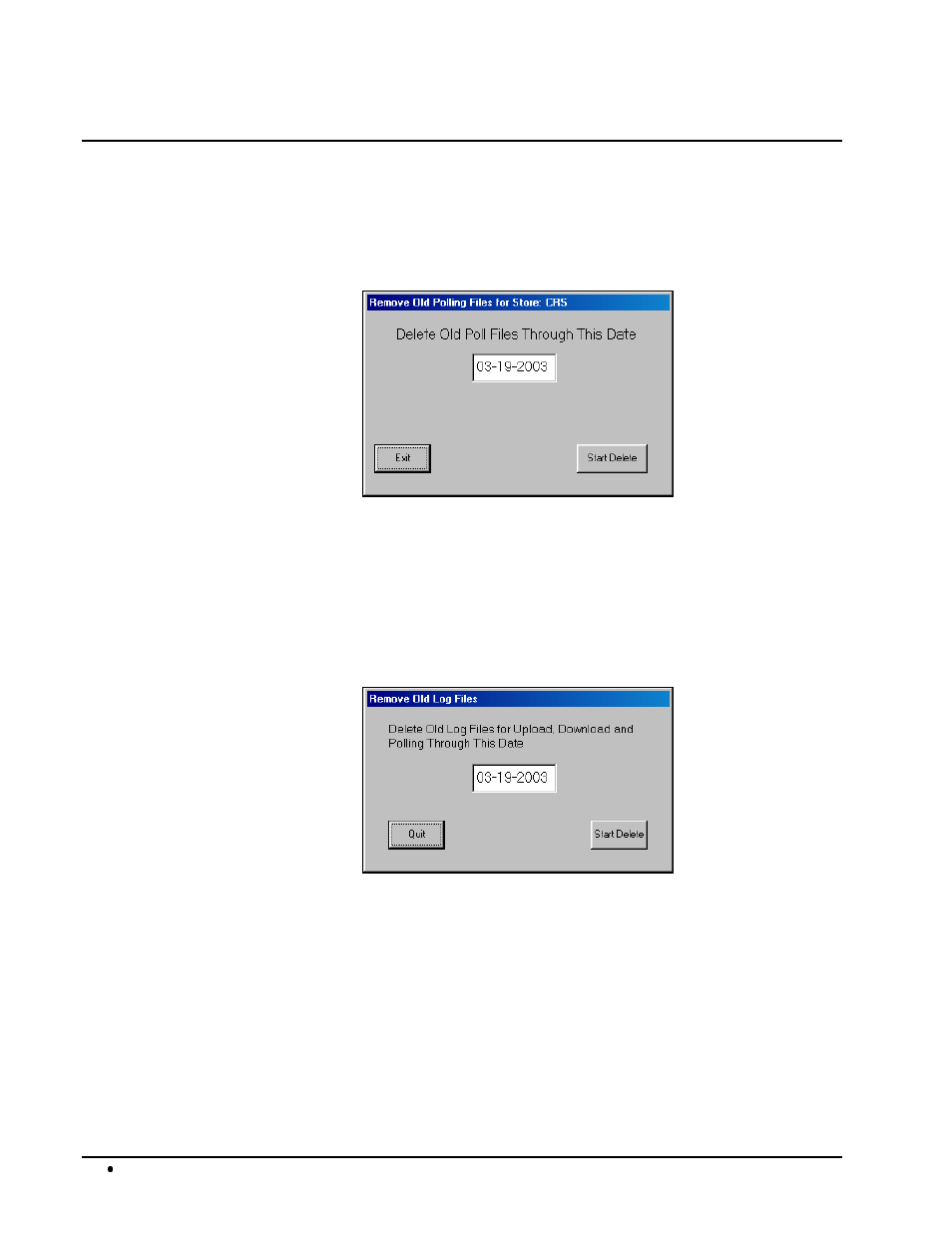 Remove, Old poll files, Log files (upload, download, poll) | Samsung SAM52 User Manual | Page 55 / 74