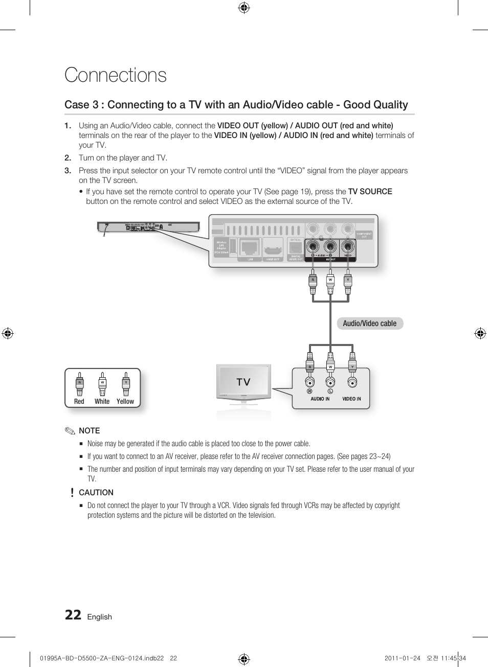 Connections | Samsung BD-D5500 User Manual | Page 22 / 74