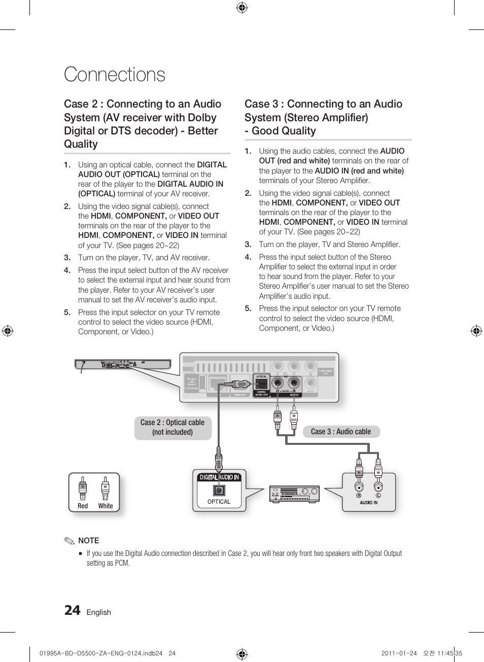 Connections | Samsung BD-D5500 User Manual | Page 24 / 74