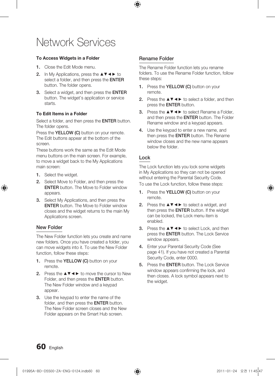 Network services | Samsung BD-D5500 User Manual | Page 60 / 74