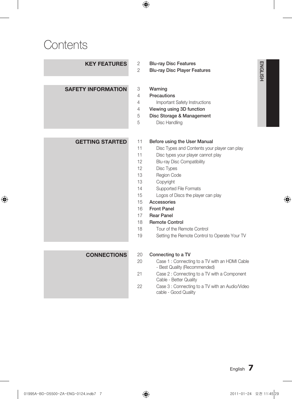 Samsung BD-D5500 User Manual | Page 7 / 74