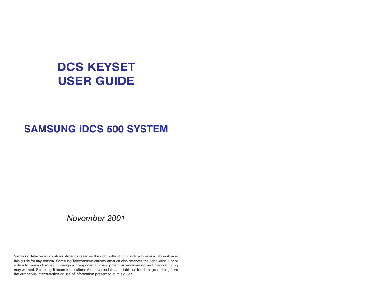 Samsung iDCS 500-DCS User Manual | 32 pages