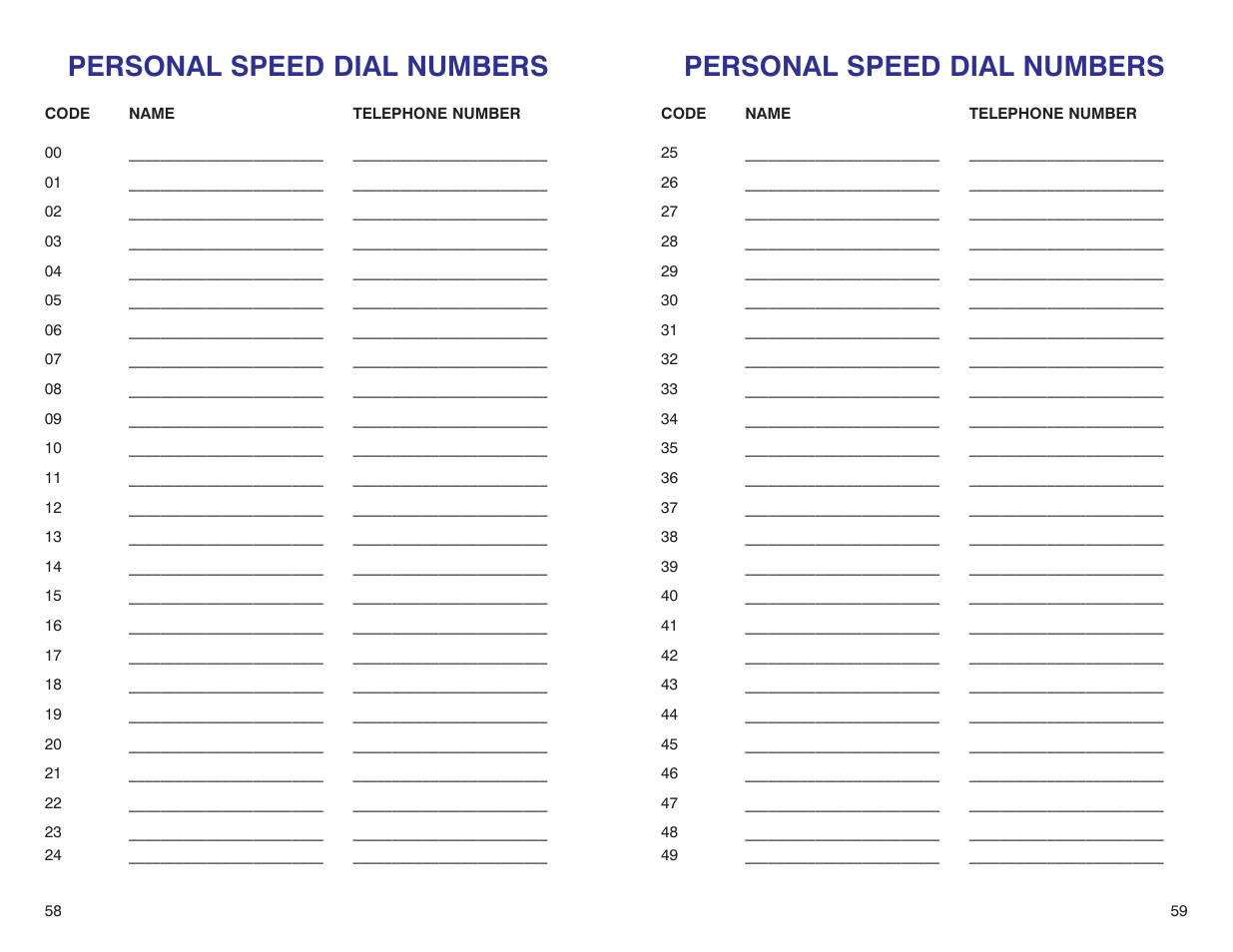 Personal speed dial numbers | Samsung iDCS 500-DCS User Manual | Page 32 / 32
