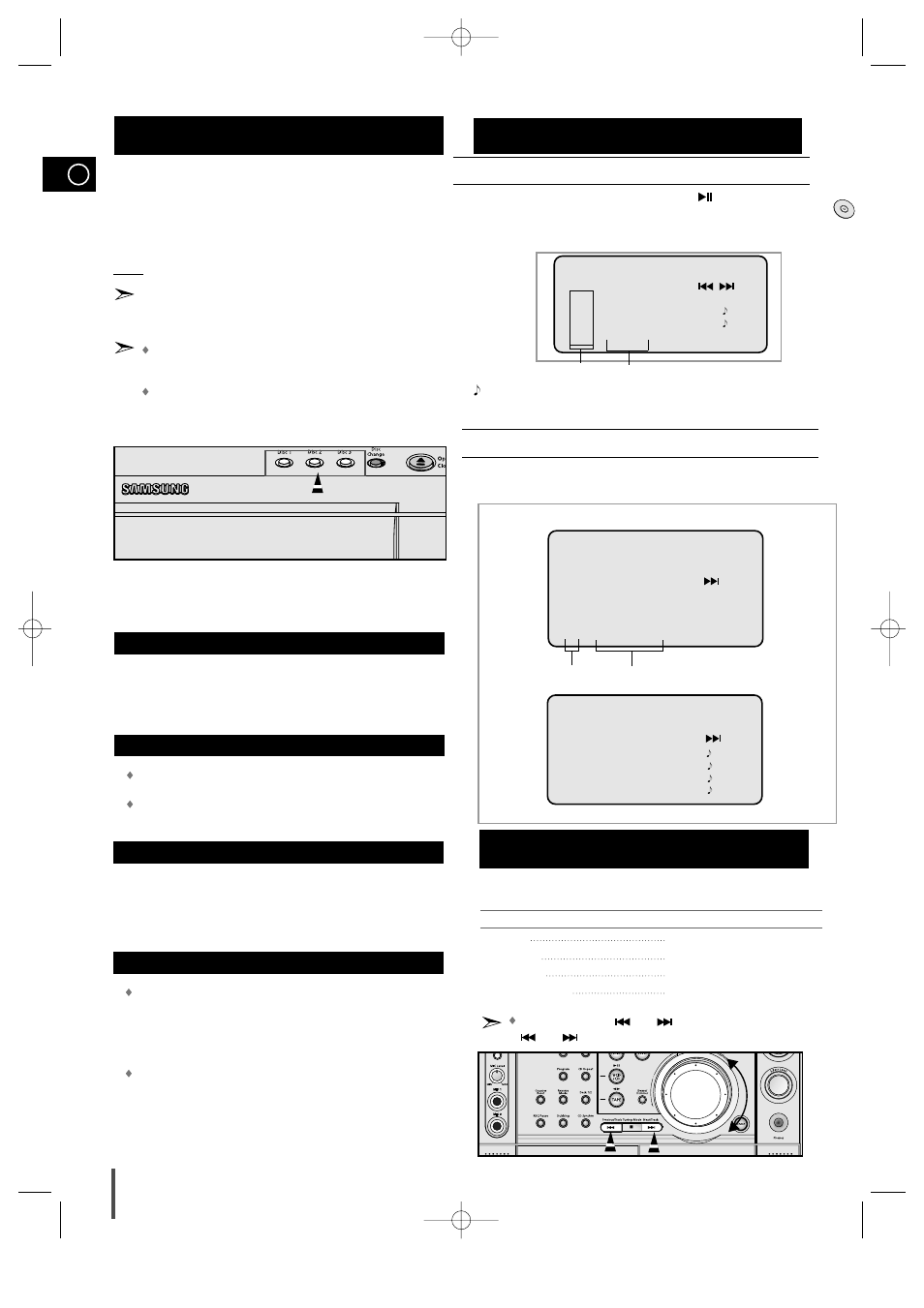 Selecting a cd in the disc changer, Mp3-cd playback, Selecting a track | What is mp3, File compatibility, How many mp3 files can a cd-r or cd-rw disc record, Regarding the playback of cd-r/rw | Samsung MAX-VS720 User Manual | Page 12 / 28