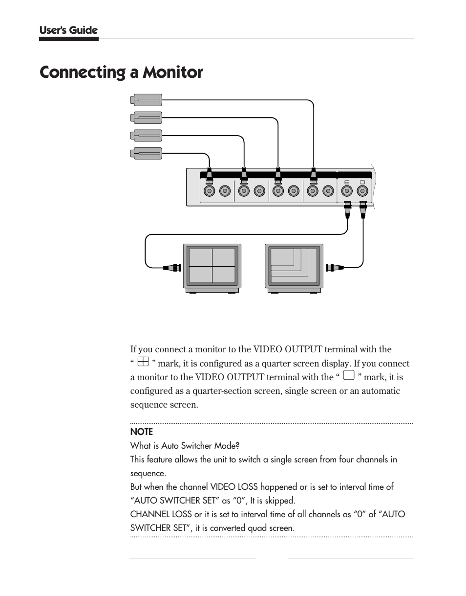 Connecting a monitor, User’s guide | Samsung SCQ-041AP User Manual | Page 26 / 49