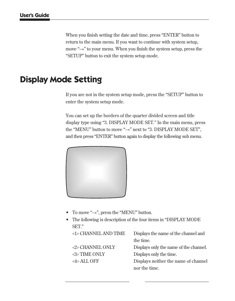 Display mode setting, User’s guide | Samsung SCQ-041AP User Manual | Page 32 / 49