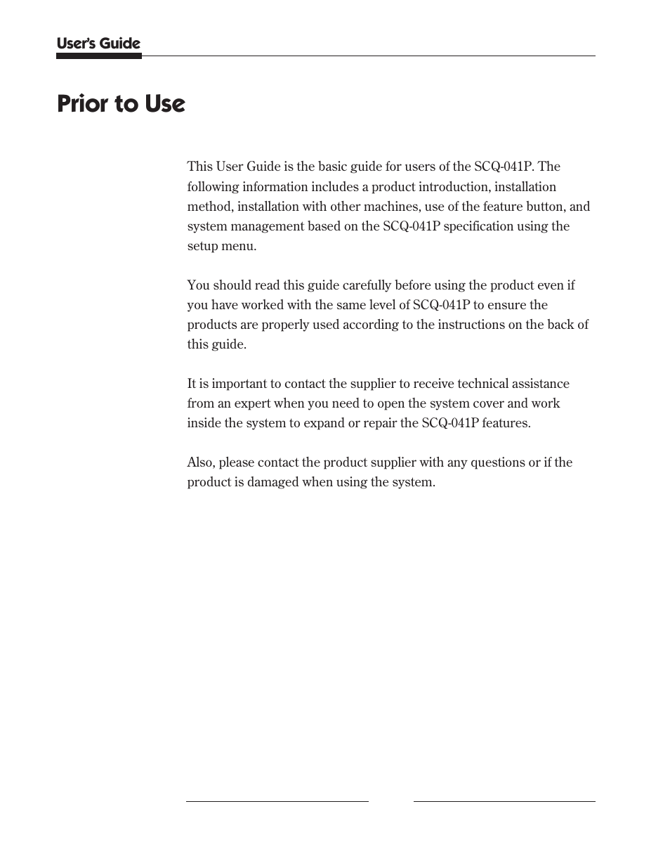 Prior to use, Viii | Samsung SCQ-041AP User Manual | Page 8 / 49