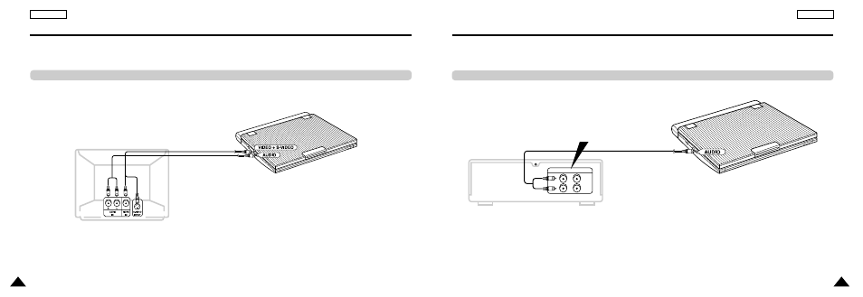 Connecting to a stereo component, Connecting to a tv | Samsung DVD-L200 User Manual | Page 11 / 31