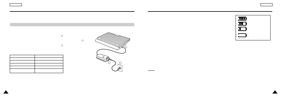 Using the battery pack battery level display, Battery level display, Using the battery pack | Samsung DVD-L200 User Manual | Page 14 / 31