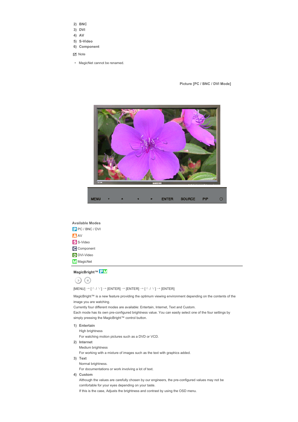 Picture [pc / bnc / dvi mode | Samsung 400PXn User Manual | Page 120 / 178