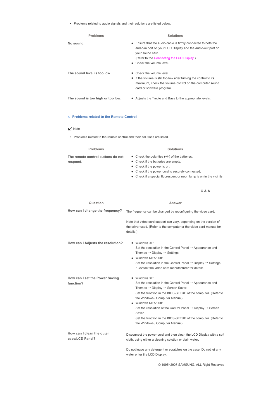 Q & a | Samsung 400PXn User Manual | Page 157 / 178