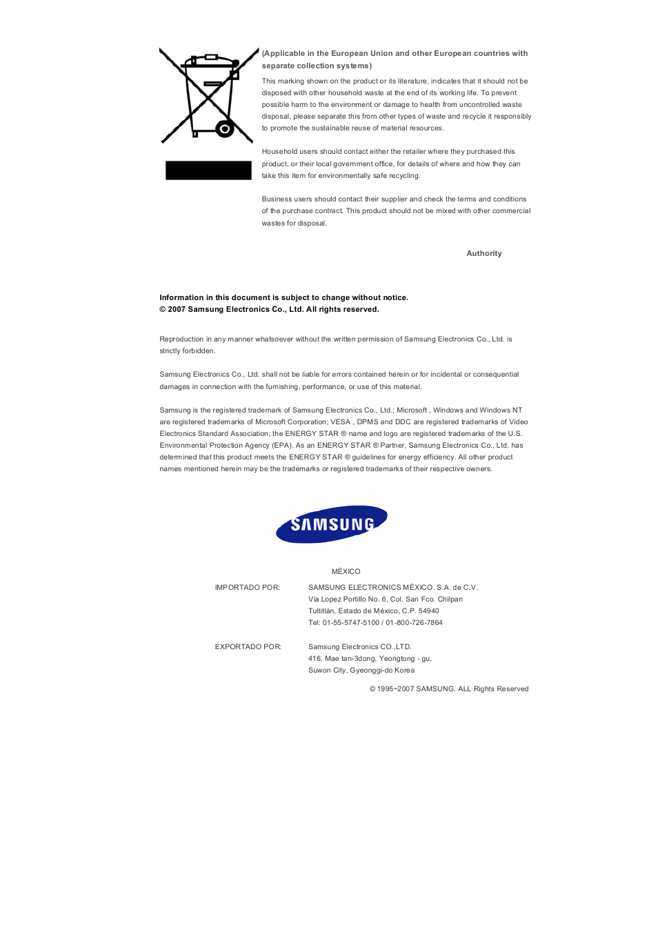 Authority | Samsung 400PXn User Manual | Page 178 / 178