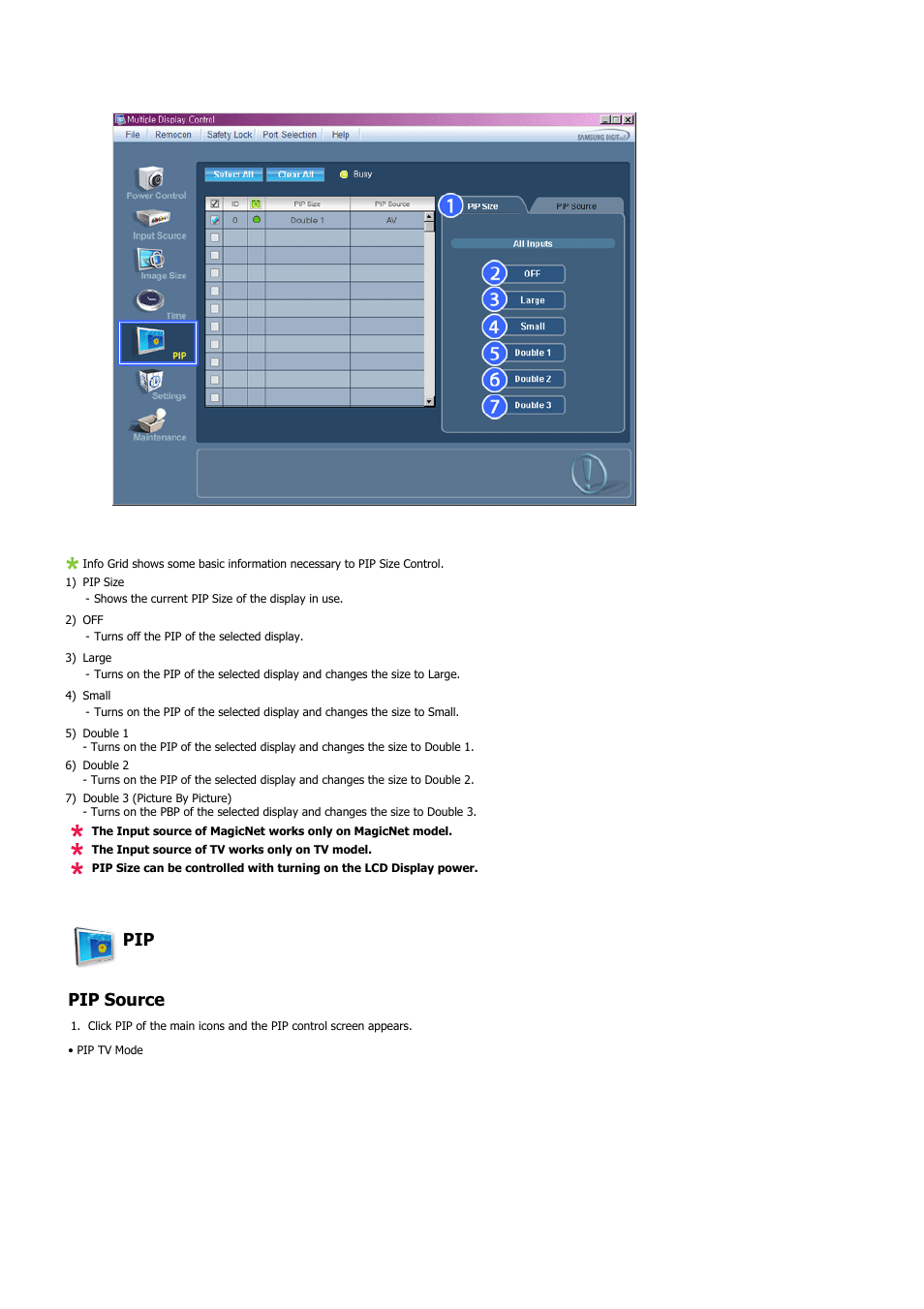 Pip pip source | Samsung 400PXn User Manual | Page 67 / 178