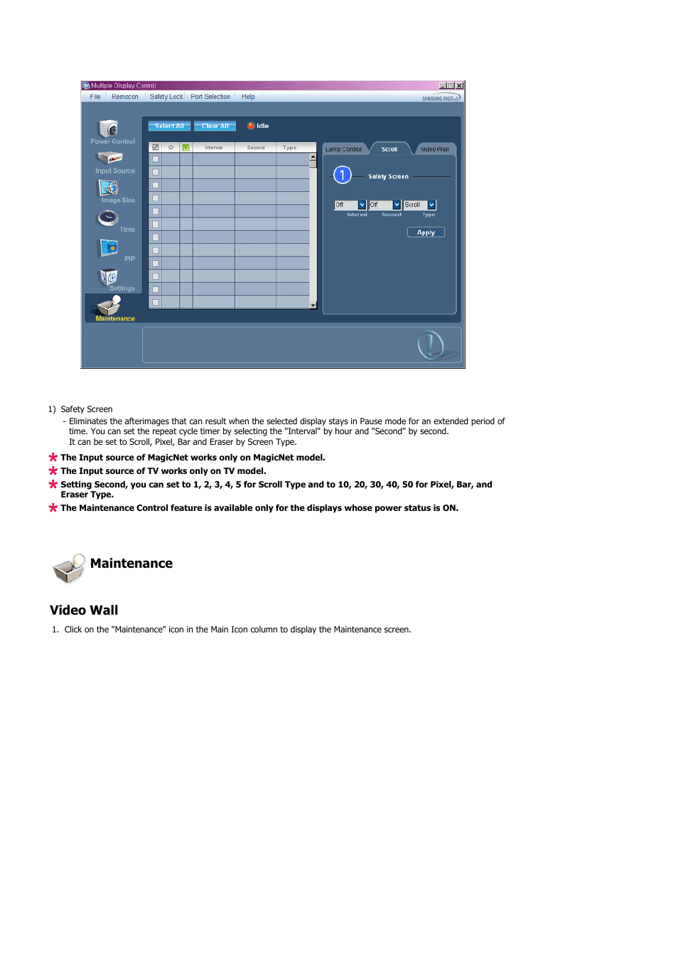 Maintenance video wall | Samsung 400PXn User Manual | Page 74 / 178