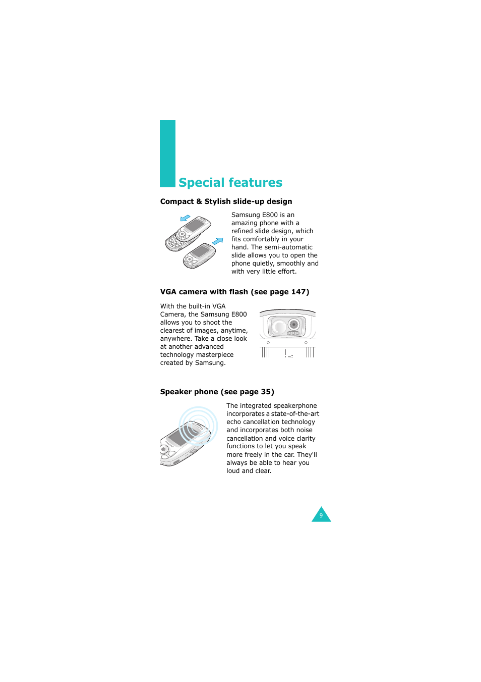 Special features | Samsung 08/2004 User Manual | Page 10 / 196
