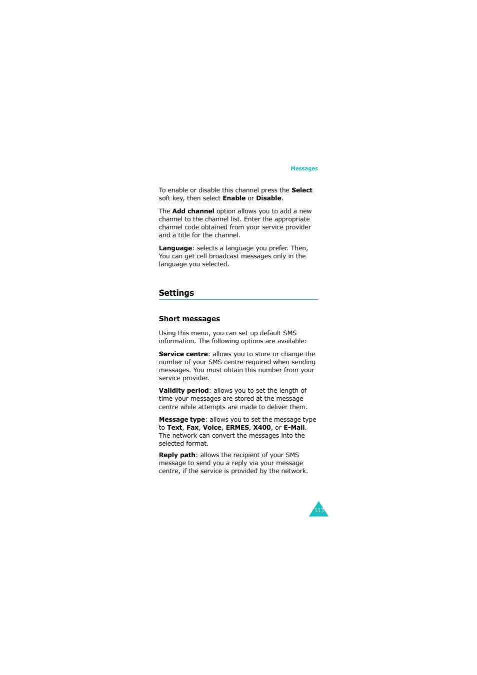 Settings | Samsung 08/2004 User Manual | Page 114 / 196