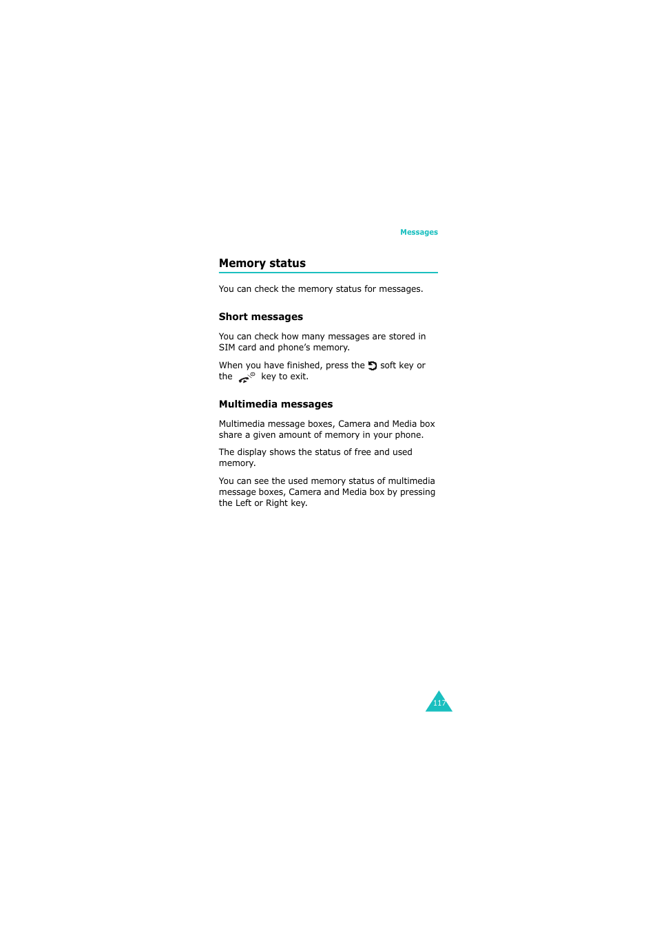 Memory status | Samsung 08/2004 User Manual | Page 118 / 196