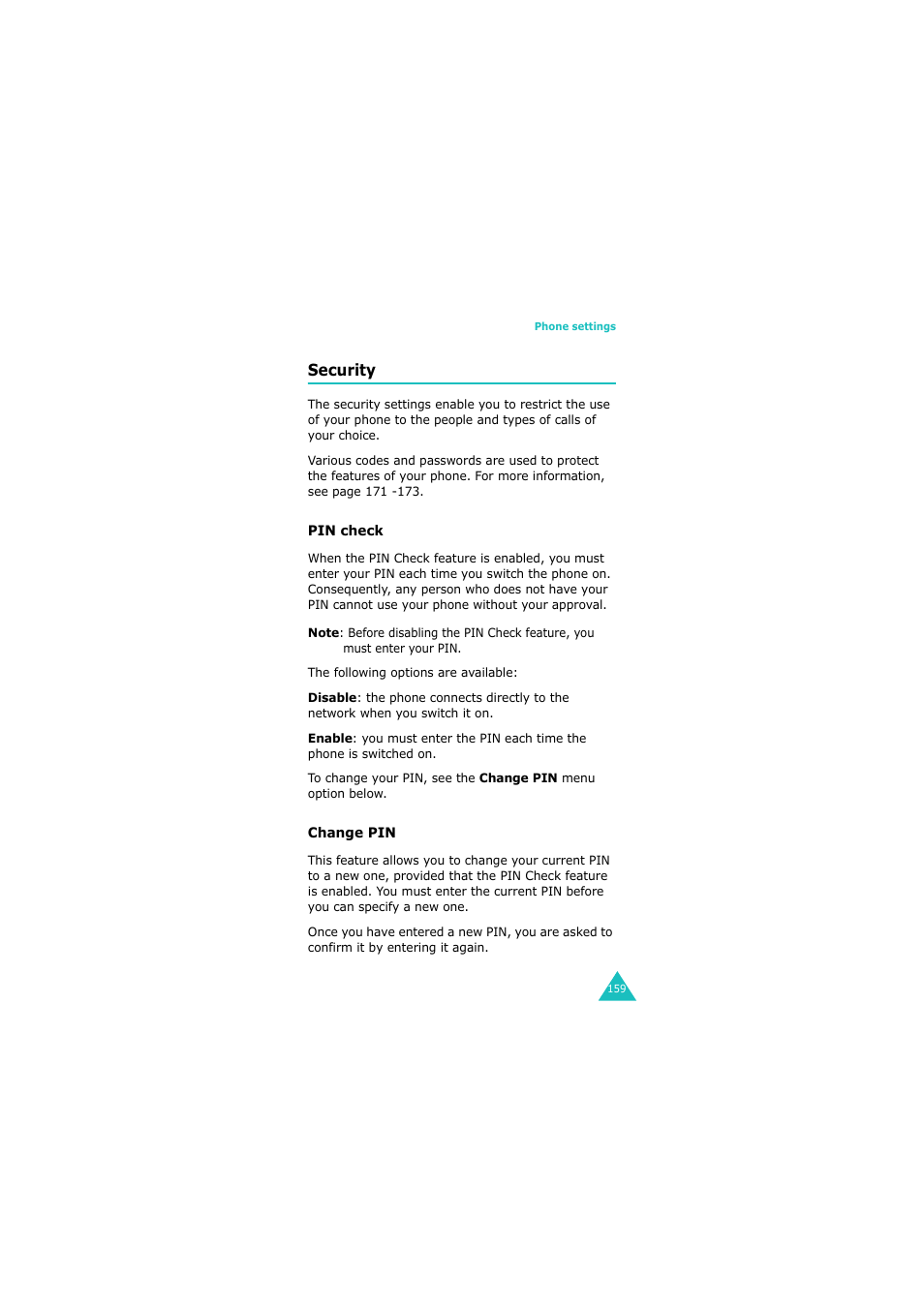 Security | Samsung 08/2004 User Manual | Page 160 / 196
