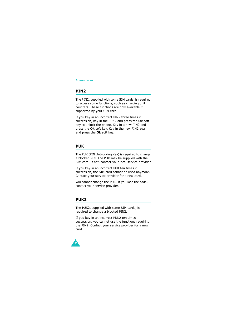 Pin2, Puk2 | Samsung 08/2004 User Manual | Page 173 / 196