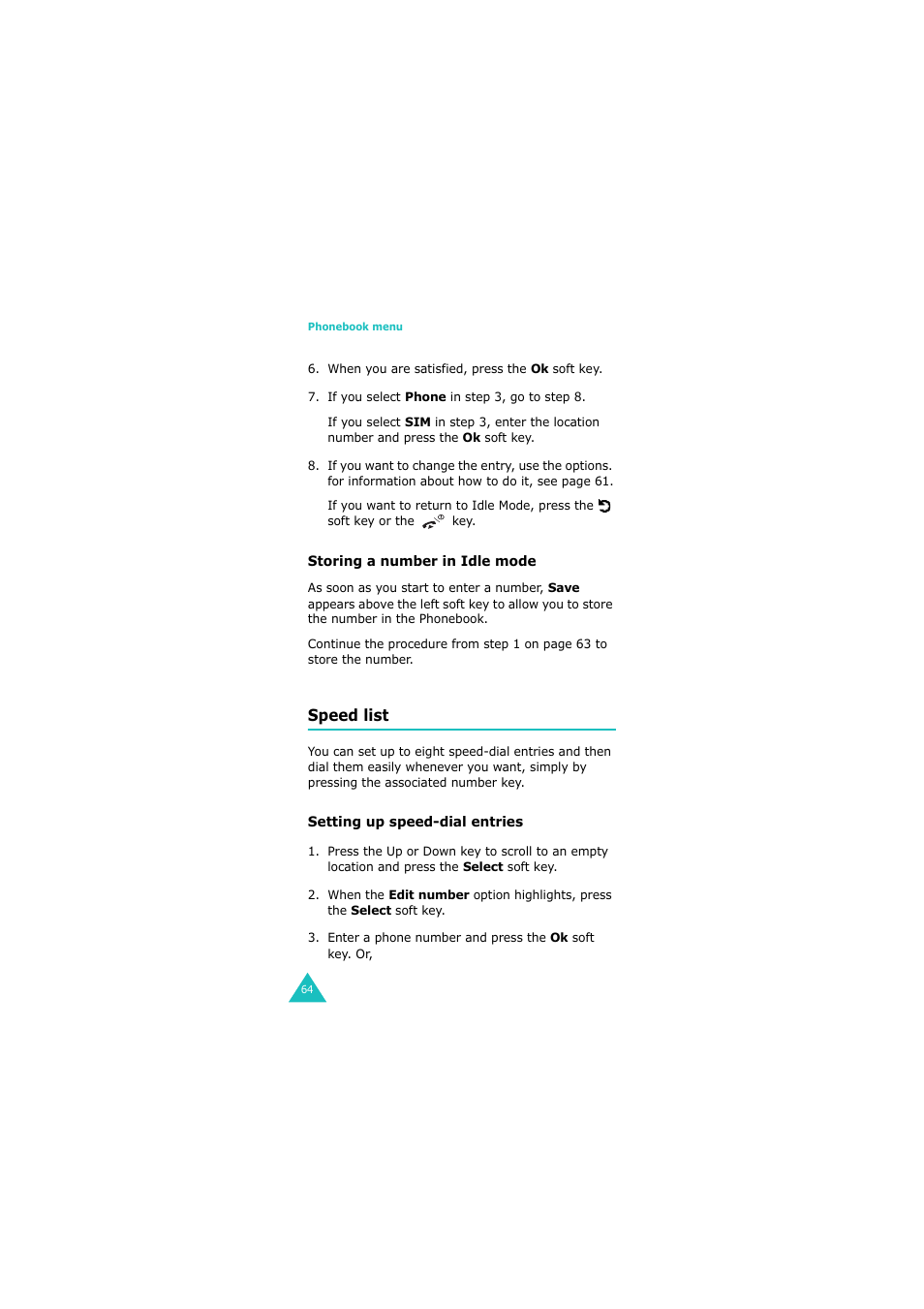 Speed list | Samsung 08/2004 User Manual | Page 65 / 196