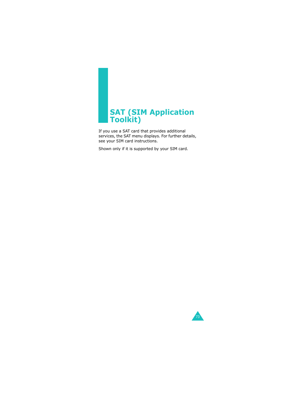 Sat (sim application toolkit) | Samsung 08/2004 User Manual | Page 74 / 196