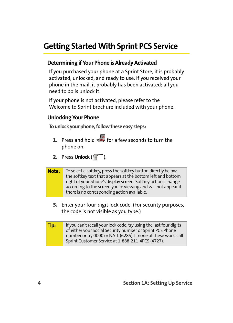 Getting started with sprint pcs service | Samsung MM A880 User Manual | Page 12 / 278