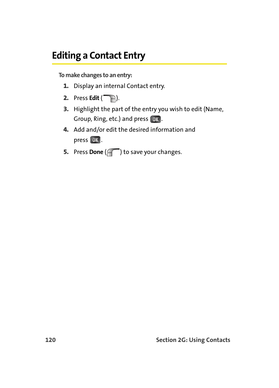 Editing a contact entry | Samsung MM A880 User Manual | Page 128 / 278