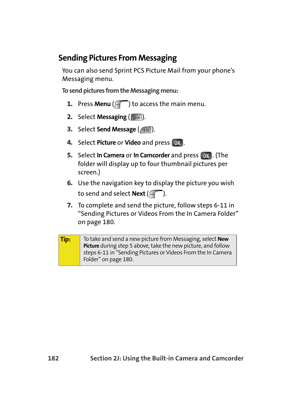 Sending pictures from messaging | Samsung MM A880 User Manual | Page 190 / 278