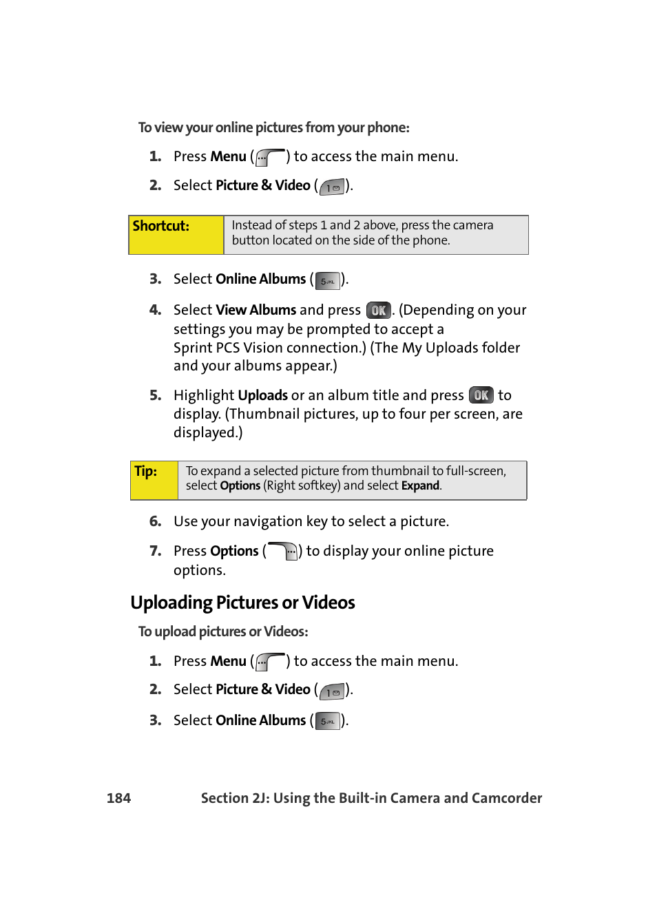 Uploading pictures or videos | Samsung MM A880 User Manual | Page 192 / 278