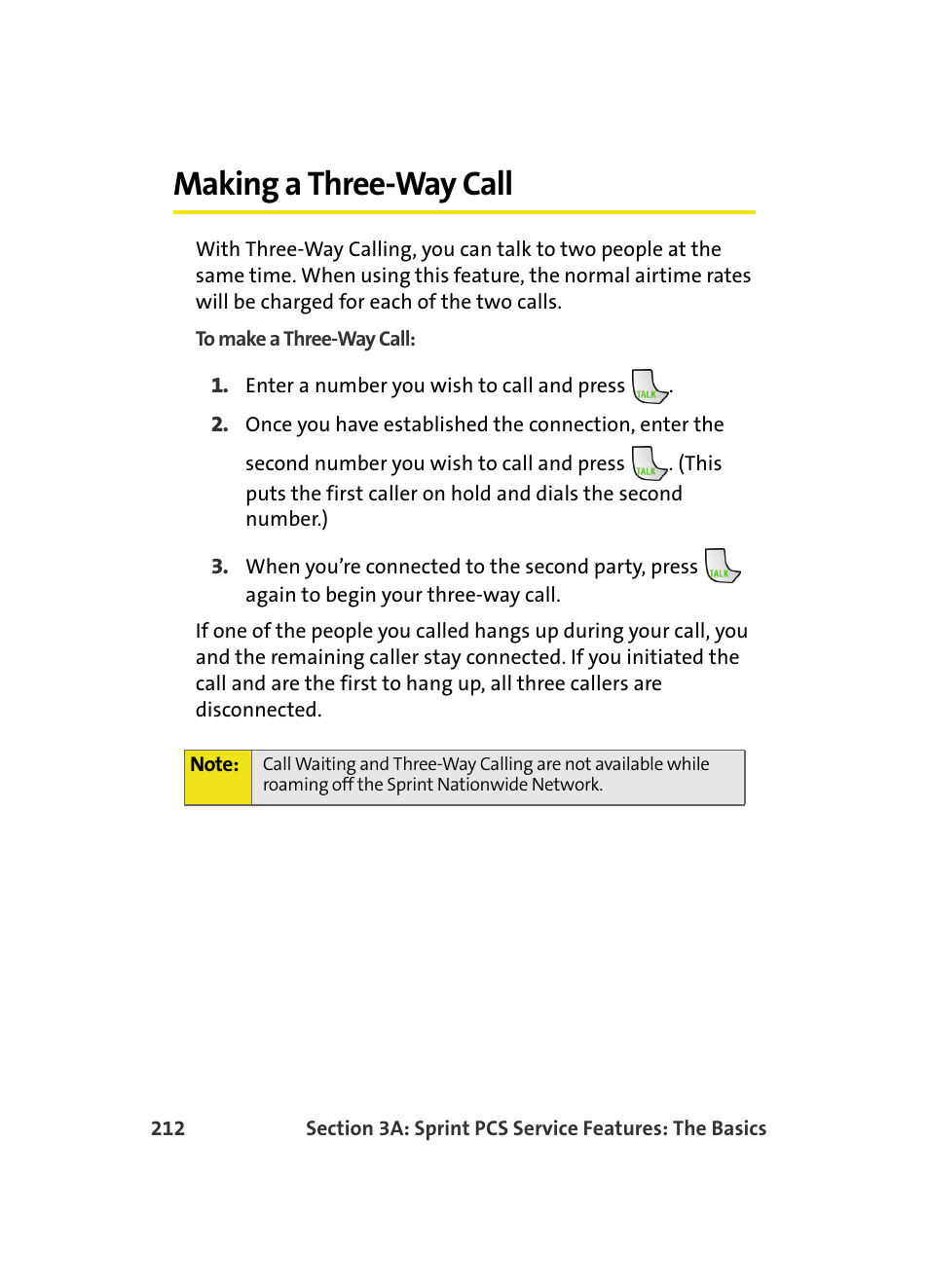 Making a three-way call | Samsung MM A880 User Manual | Page 220 / 278