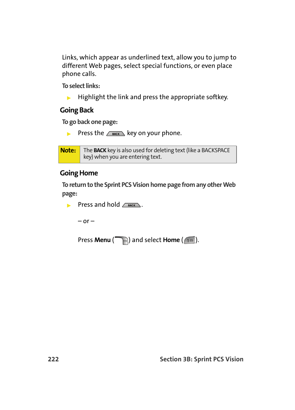 Going back, Going home | Samsung MM A880 User Manual | Page 230 / 278