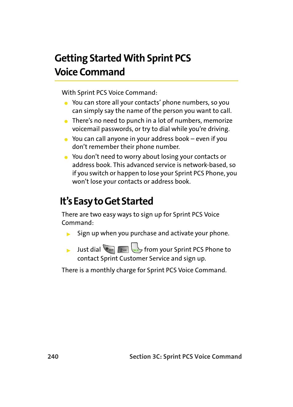 Getting started with sprint pcs voice command, It’s easy to get started | Samsung MM A880 User Manual | Page 248 / 278