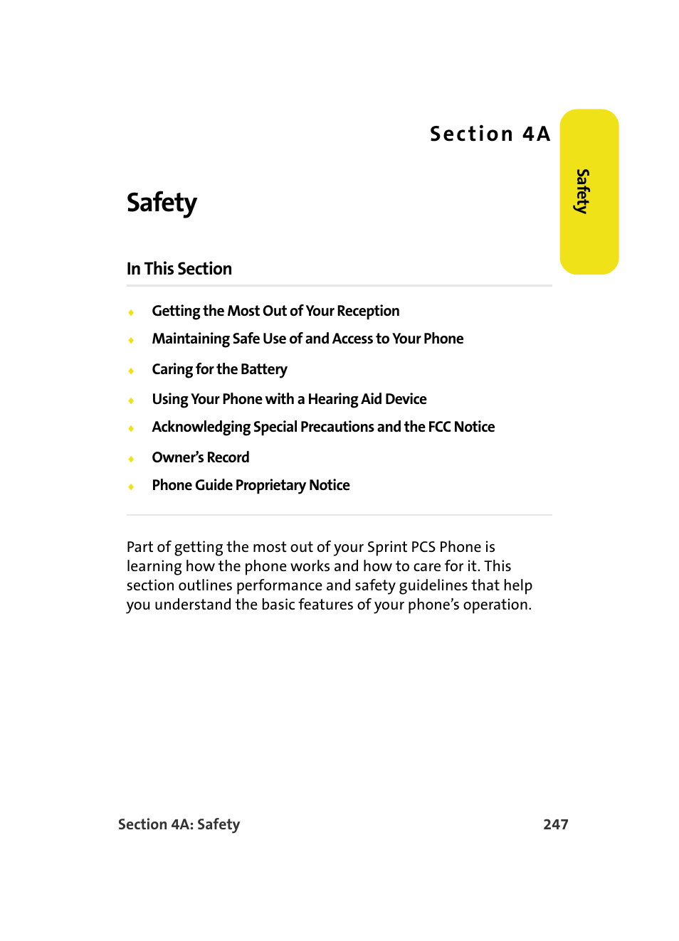 Safety, 4a. safety, Saf e ty | Samsung MM A880 User Manual | Page 255 / 278