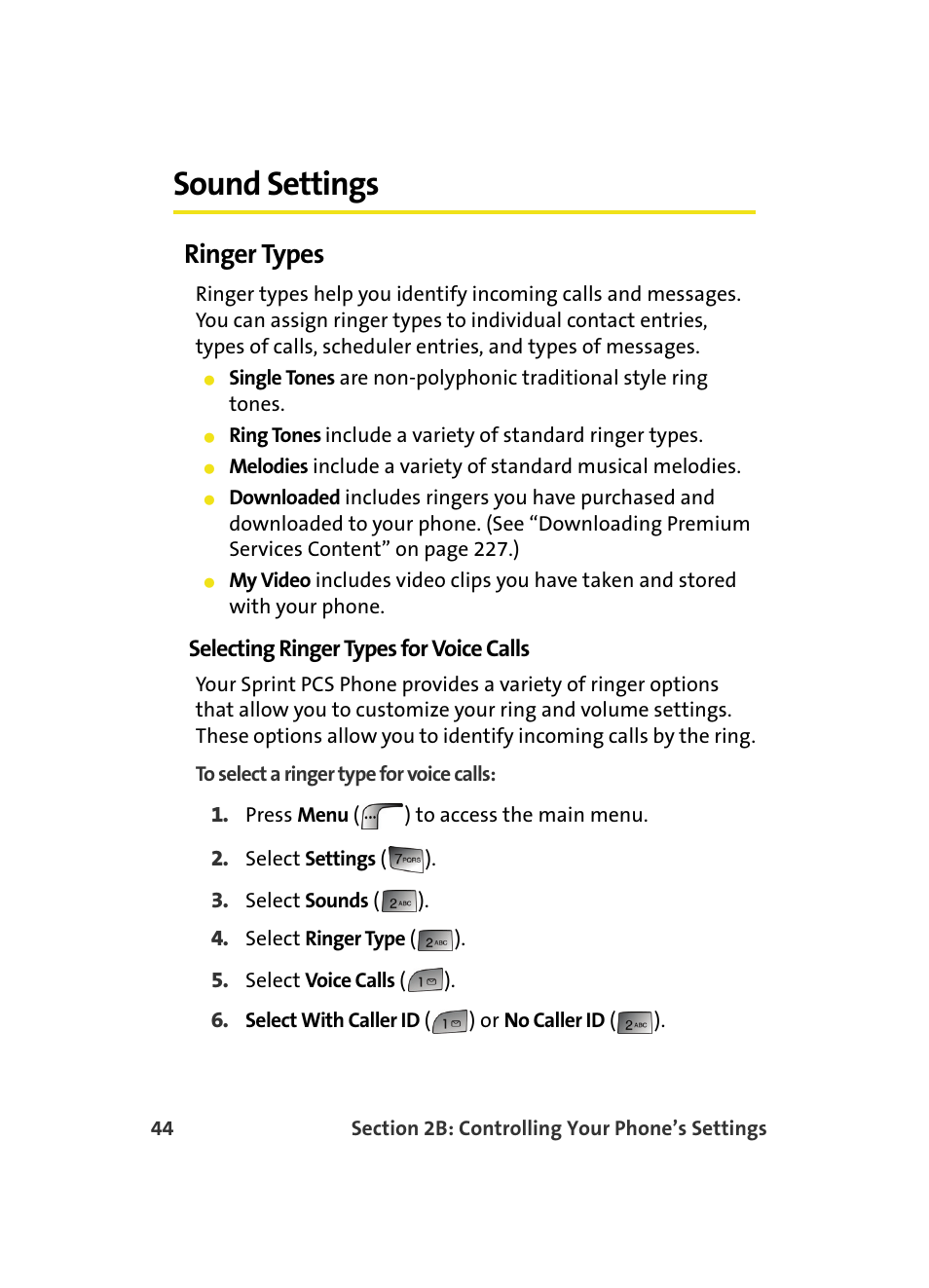 Sound settings, Ringer types | Samsung MM A880 User Manual | Page 52 / 278