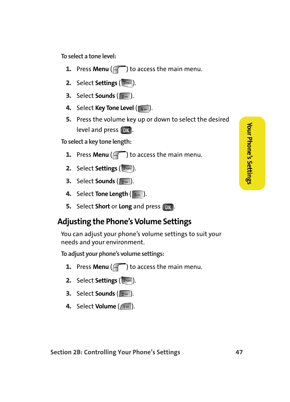 Adjusting the phone’s volume settings | Samsung MM A880 User Manual | Page 55 / 278