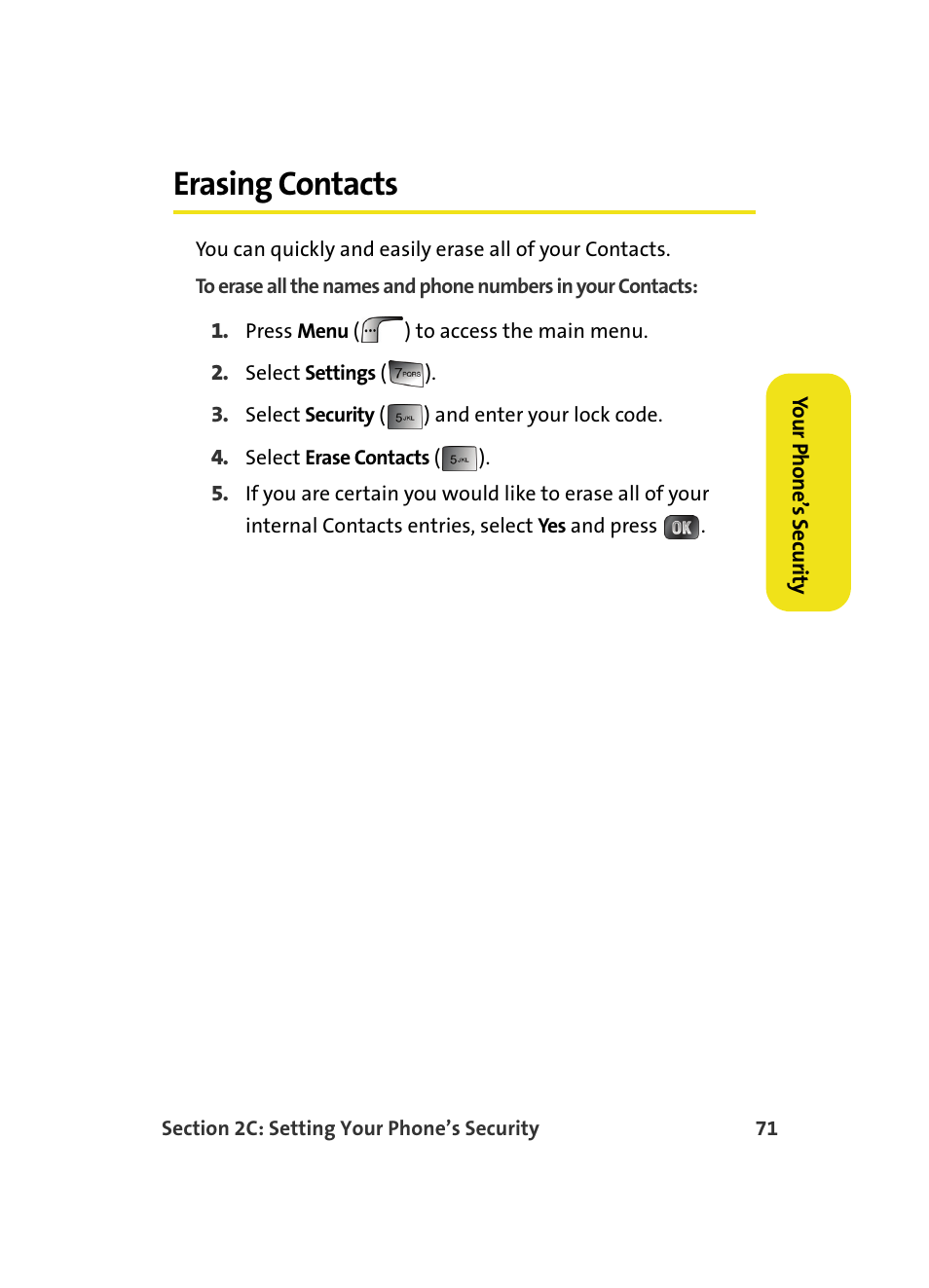 Erasing contacts | Samsung MM A880 User Manual | Page 79 / 278