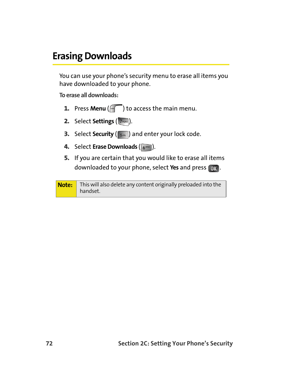 Erasing downloads | Samsung MM A880 User Manual | Page 80 / 278