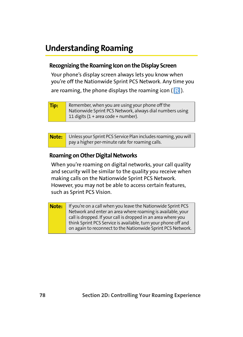 Understanding roaming | Samsung MM A880 User Manual | Page 86 / 278