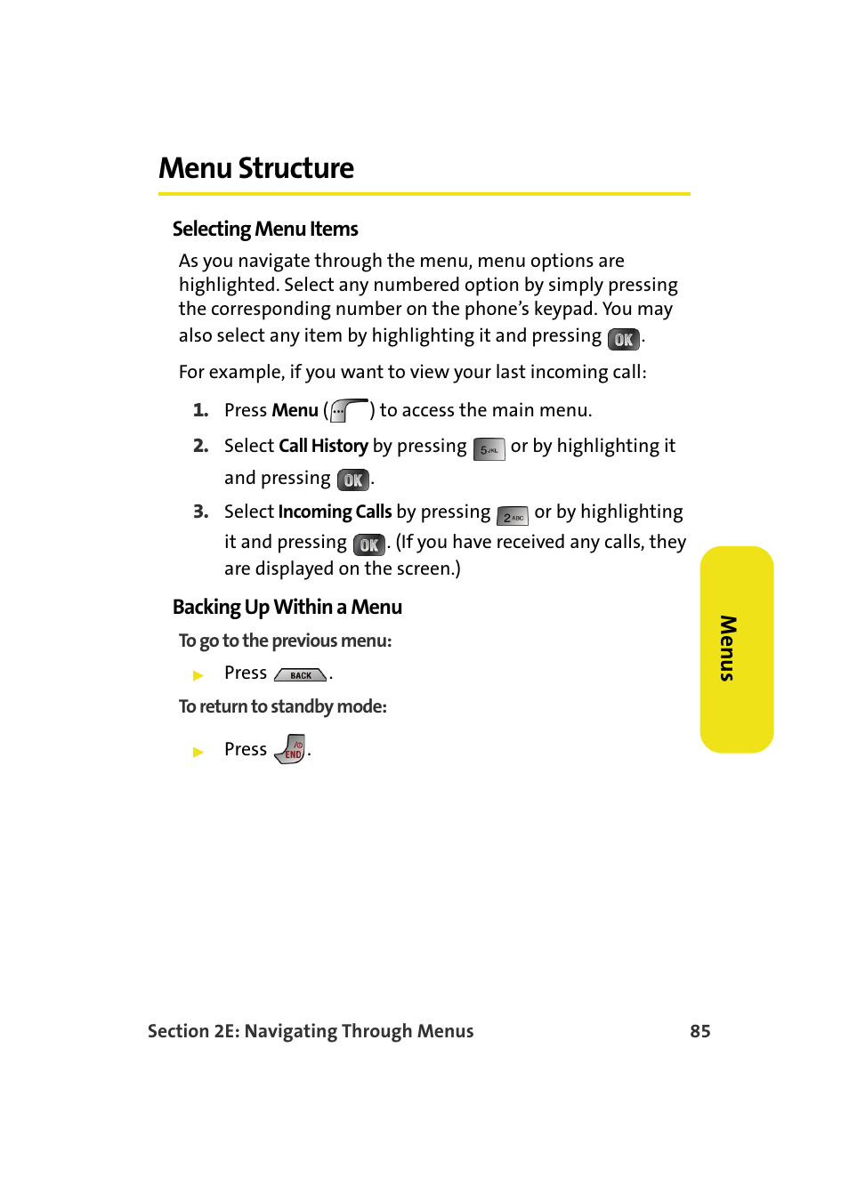 Menu structure, Menus | Samsung MM A880 User Manual | Page 93 / 278