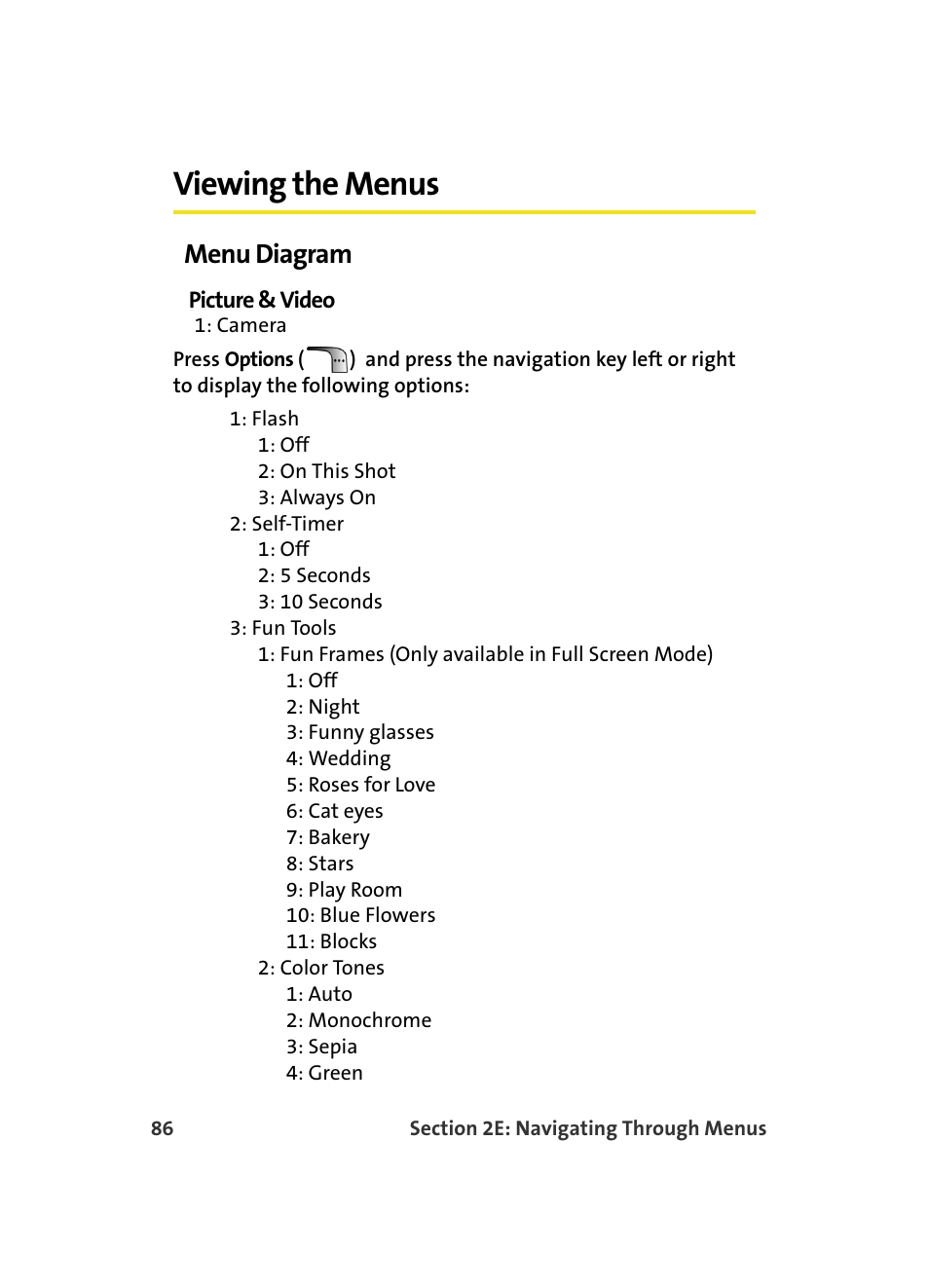 Viewing the menus, Menu diagram | Samsung MM A880 User Manual | Page 94 / 278