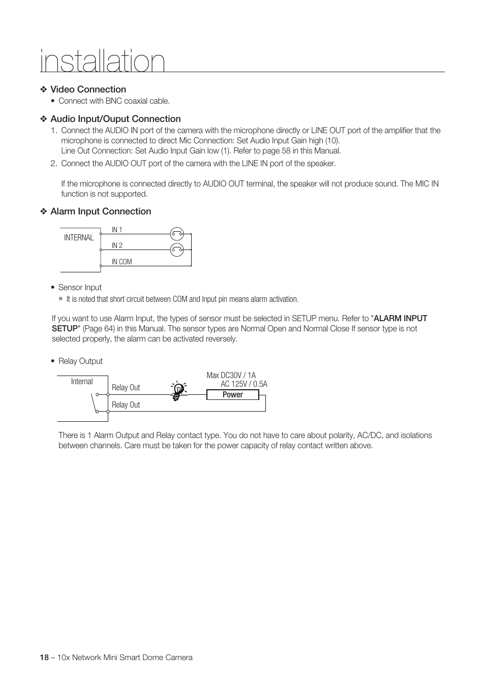 Installation | Samsung SNC-C6225 User Manual | Page 18 / 76