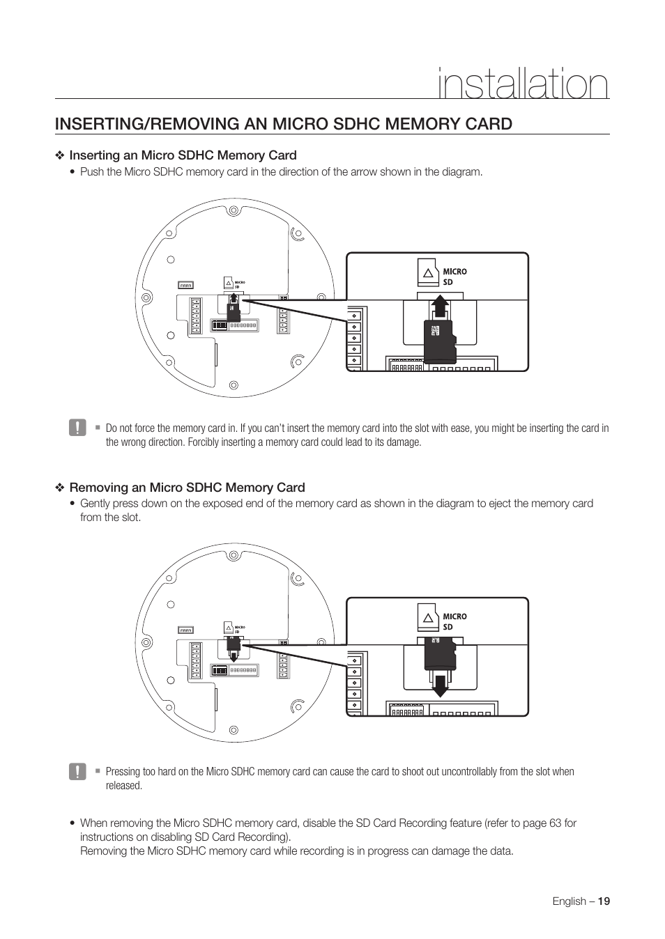 Installation | Samsung SNC-C6225 User Manual | Page 19 / 76