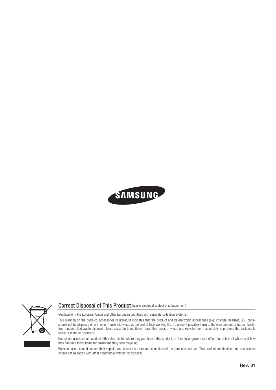 Correct disposal of this product | Samsung SNC-C6225 User Manual | Page 76 / 76