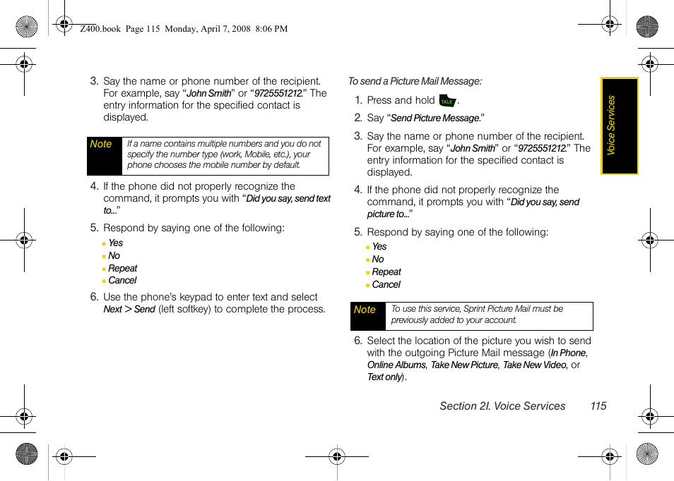 Samsung Z400 User Manual | Page 131 / 213