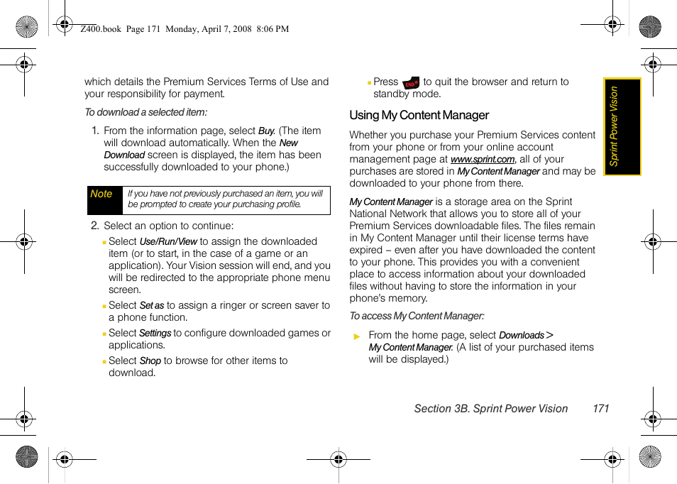 Samsung Z400 User Manual | Page 187 / 213