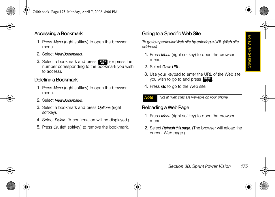 Samsung Z400 User Manual | Page 191 / 213