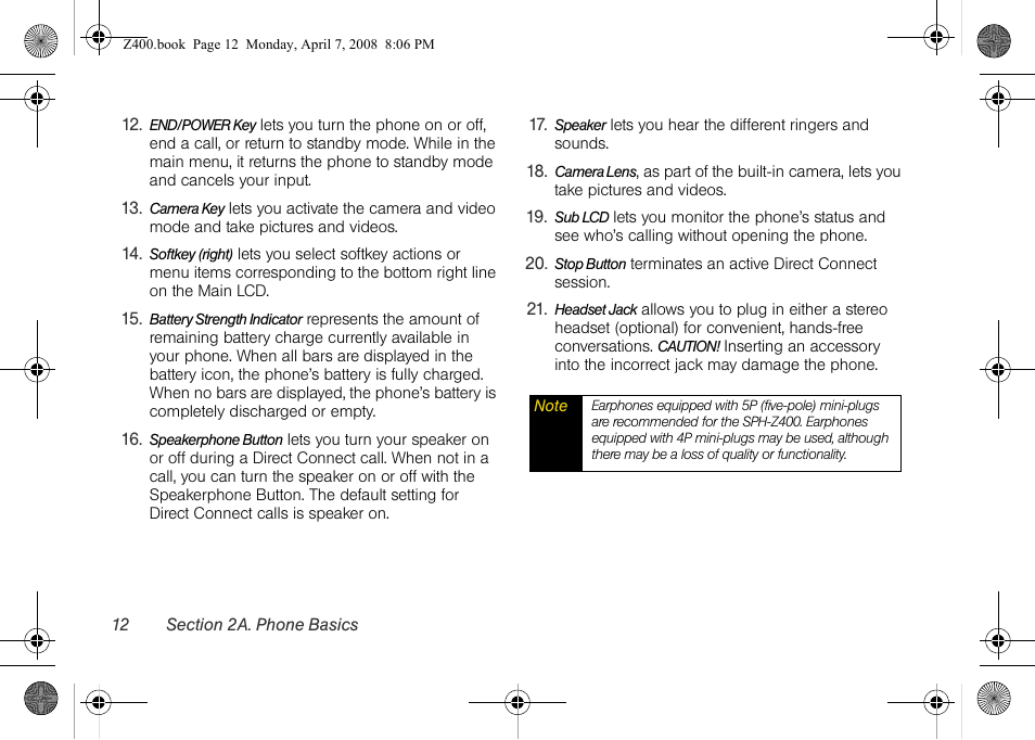 Samsung Z400 User Manual | Page 28 / 213