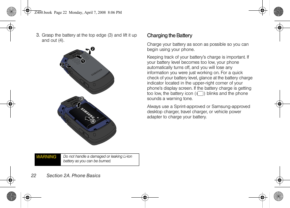 Samsung Z400 User Manual | Page 38 / 213