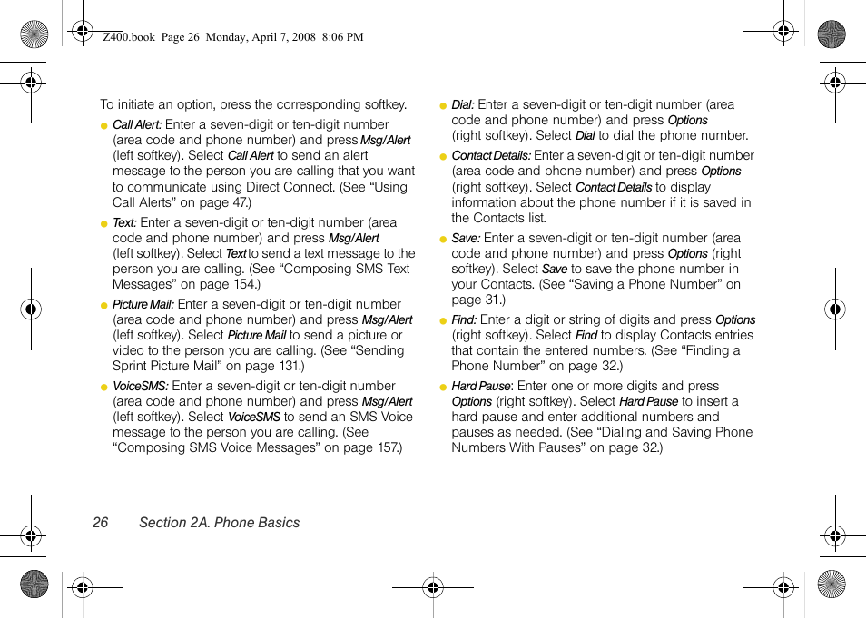 Samsung Z400 User Manual | Page 42 / 213