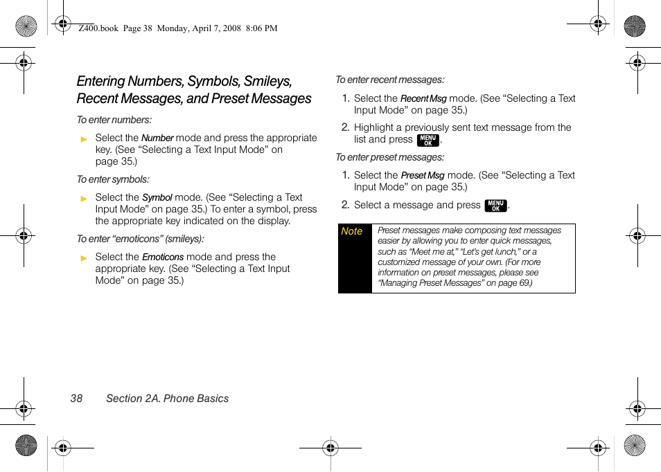 Samsung Z400 User Manual | Page 54 / 213